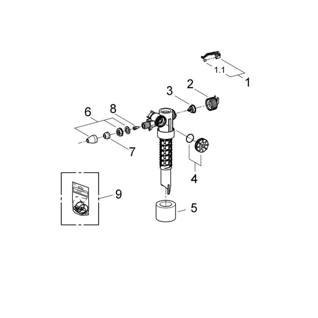 Grohe Наполнительный клапан смыва без компенсатора смещения (37095000)