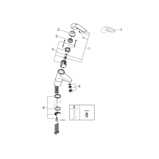 Grohe Euroeco Special Смеситель однорычажный для раковины высокий (32765000)