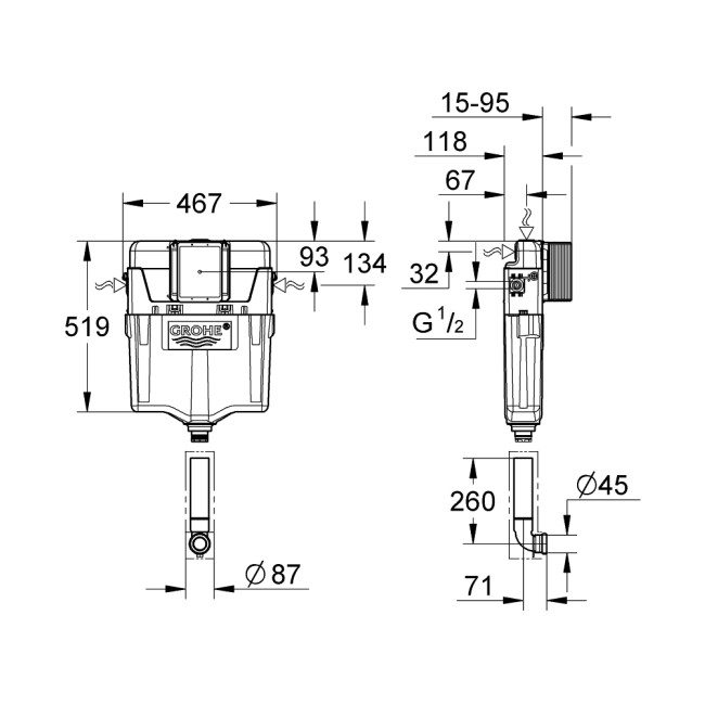 Grohe Змивний бачок GD 2 (38661000)