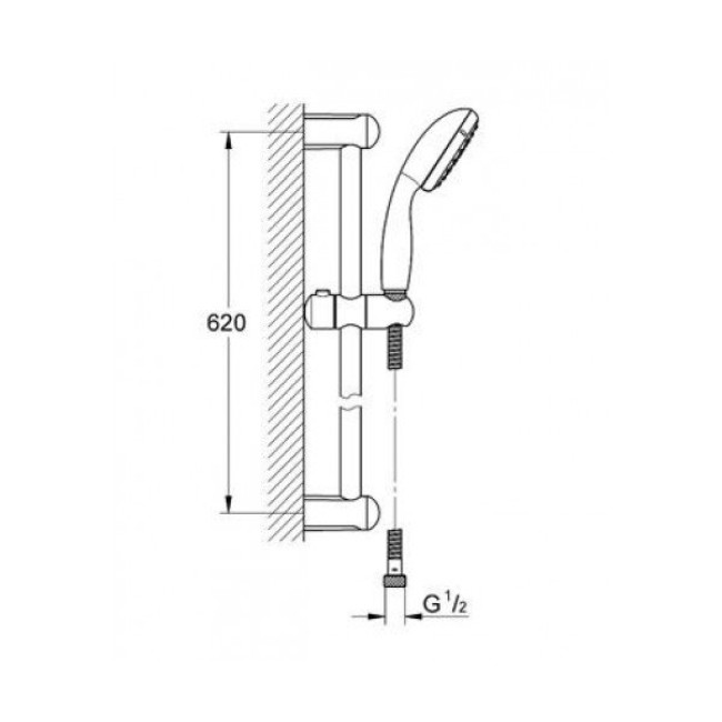 Grohe New Tempesta 100 Душевой гарнитур, 1 режим струи (27853000)