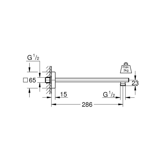 Grohe Rainshower Душевой кронштейн 286 мм (27709000)