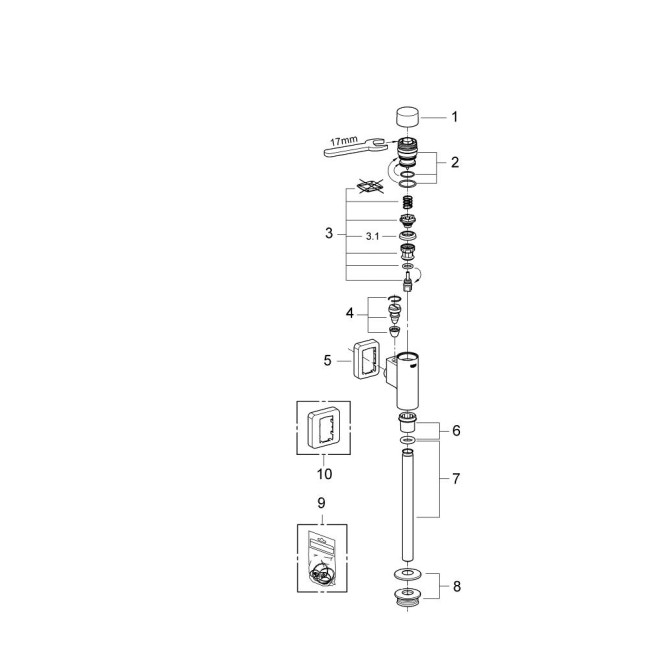 Grohe Rondo Змивний пристрій для пісуару, нажимний (37339000)