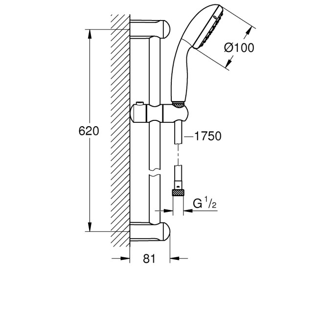 Grohe Набор смесителей BauLoop 3 в 1, для душа (123220S)