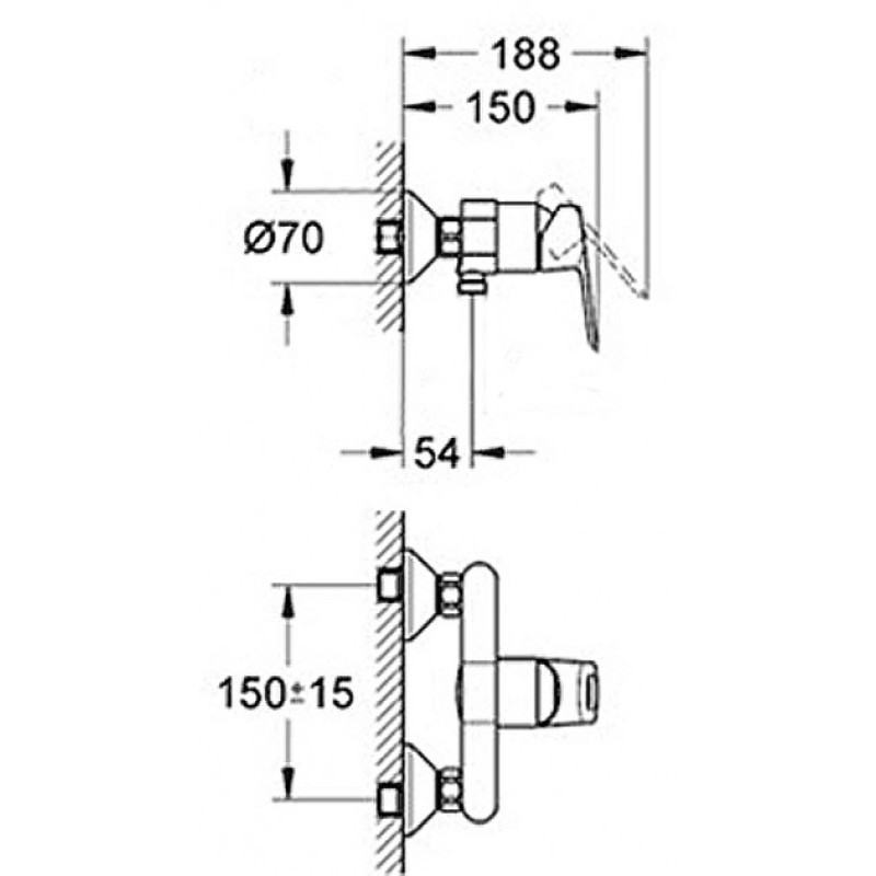 Grohe Набор смесителей BauLoop 3 в 1, для душа (123220S)