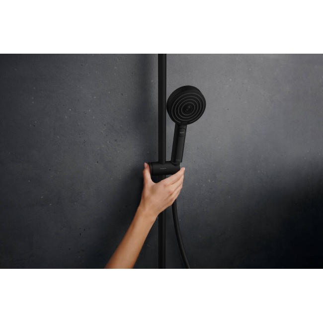 Душова система hansgrohe Pulsify S Puro Showerpipe EcoSmart 260 1jet з термостатом 24237670 чорний матовий