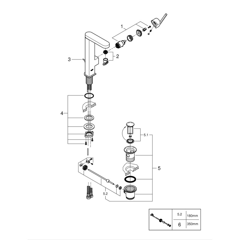 Grohe Plus Смеситель однорычажный для раковины, L-Size (23851003)