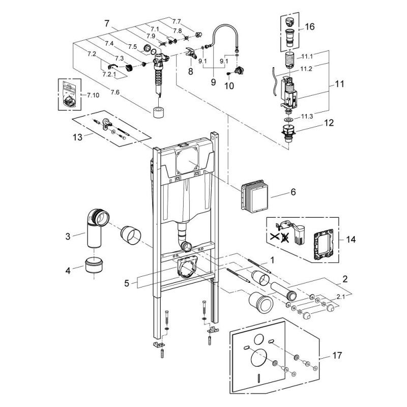 Grohe Rapid SL комплект 3-в-1 для унитаза (3884000G)