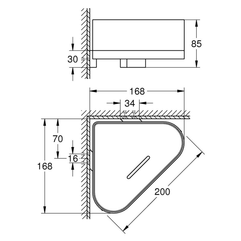 Grohe Selection Полочка для душа, угловая, с держателем (41038000)