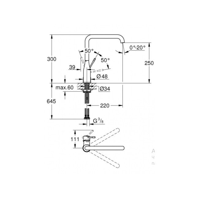 Grohe Accent Смеситель однорычажный для мойки (30423DC0)
