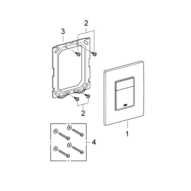 Grohe Skate Cosmopolitan Панель смыва для унитаза, черный глянец (38732KV0)