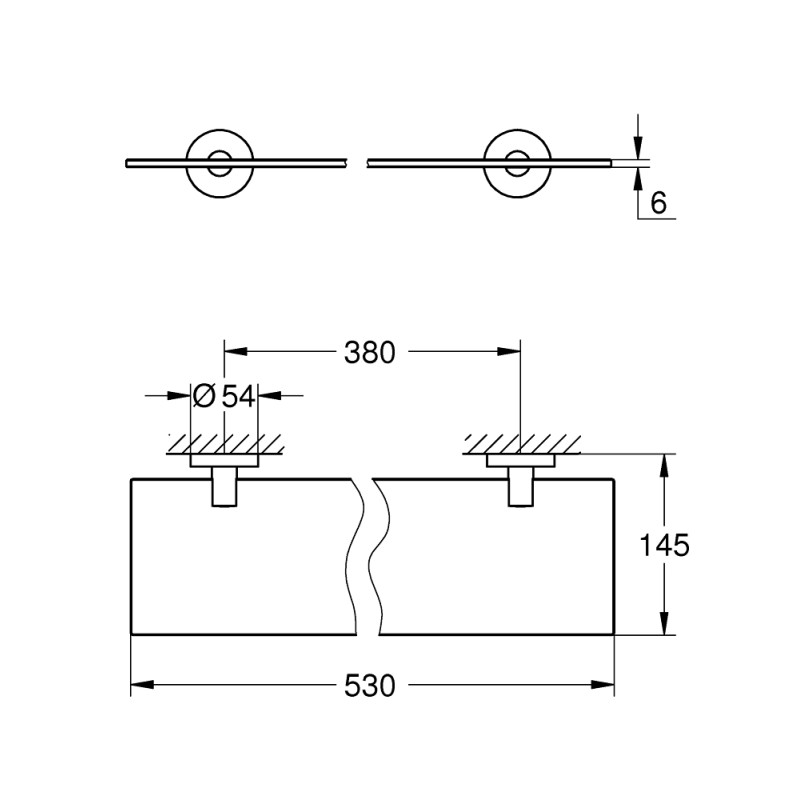 Grohe QuickFix Start Полочка стеклянная, 530 мм (41202000)