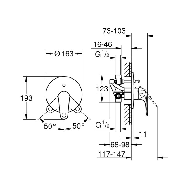 Grohe QuickFix Swift Одноважільний змішувач для ванни (24336001)