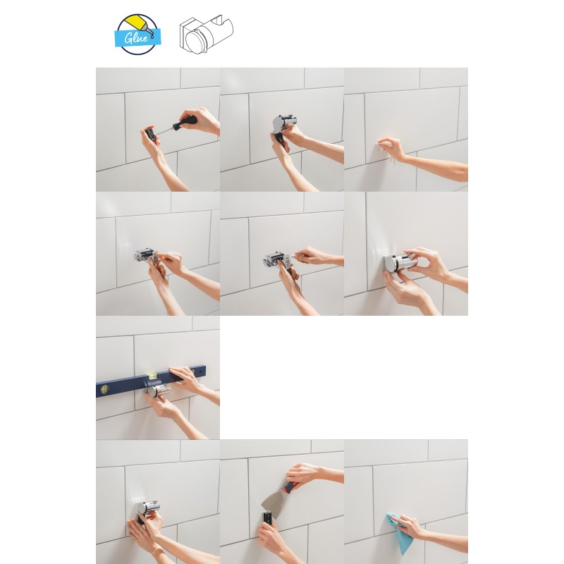 Grohe QuickFix Vitalio Universal Настенный держатель для ручного душа, регулируемый (26183001)