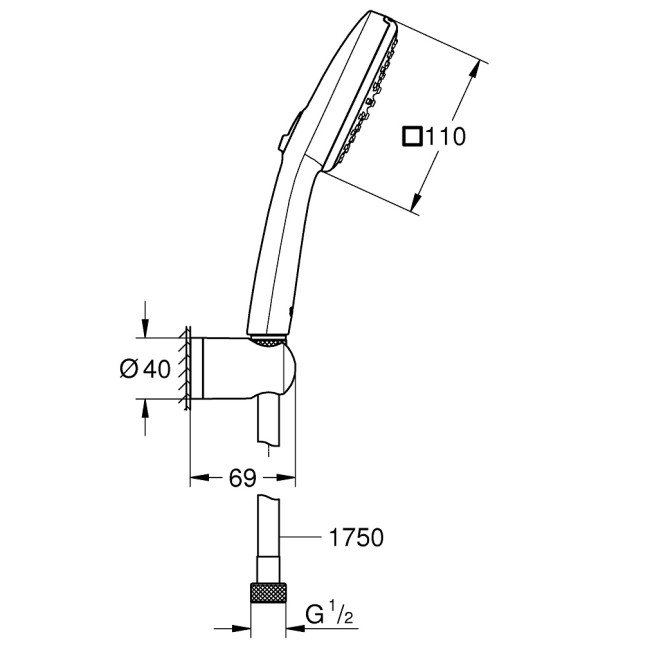 Grohe Quickfix Vitalio Comfort 110 Душевой набор, 2 режима струи (26399001)