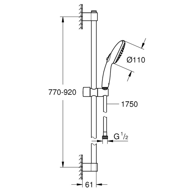 Grohe Tempesta 110 Душовий гарнітур, 2 режими струменю (27646003)