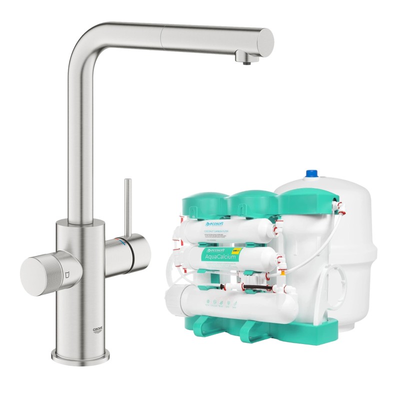 Grohe Blue Pure Minta смеситель с фильтром обратного осмоса Ecosoft P'URE AQUACALCIUM Mint (MO67530601DC)