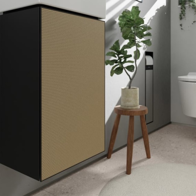 Тумба Xevolos E 340/245, дверная петля слева, 54168390 Slate Matt Grey / Patterned Bronze