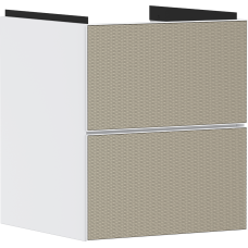 Тумба Xevolos E 480/475, з двома висувними ящиками, 54172390 Matt Whitе / Patterned Bronze