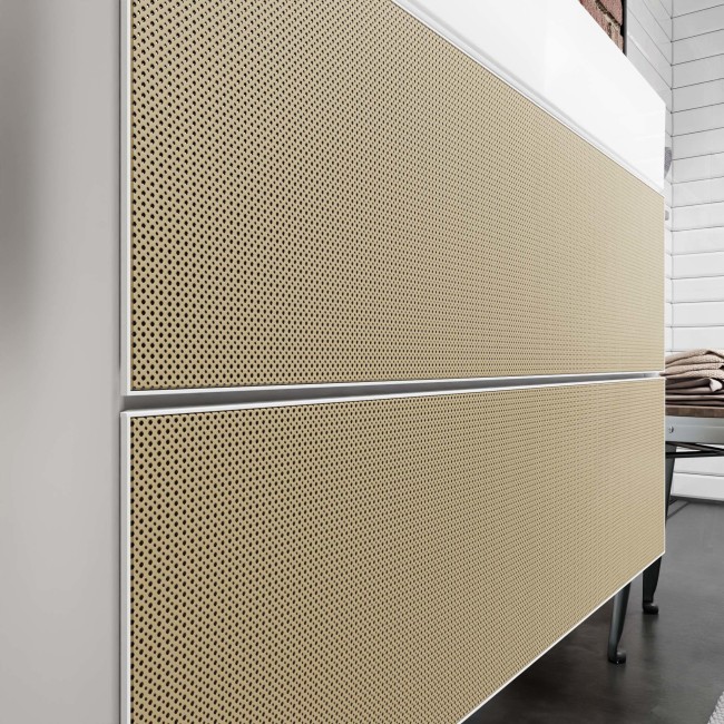 Тумба Xevolos E 480/475, з двома висувними ящиками, 54172390 Matt Whitе / Patterned Bronze