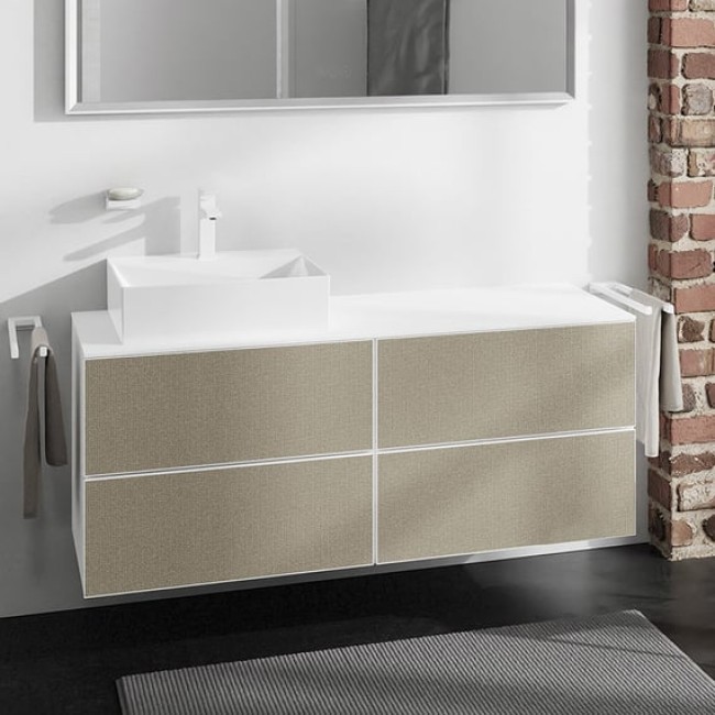 Консоль 1370/550 Xevolos E з вирізом зліва для встановлення накладної раковини, 54205700 Matt White