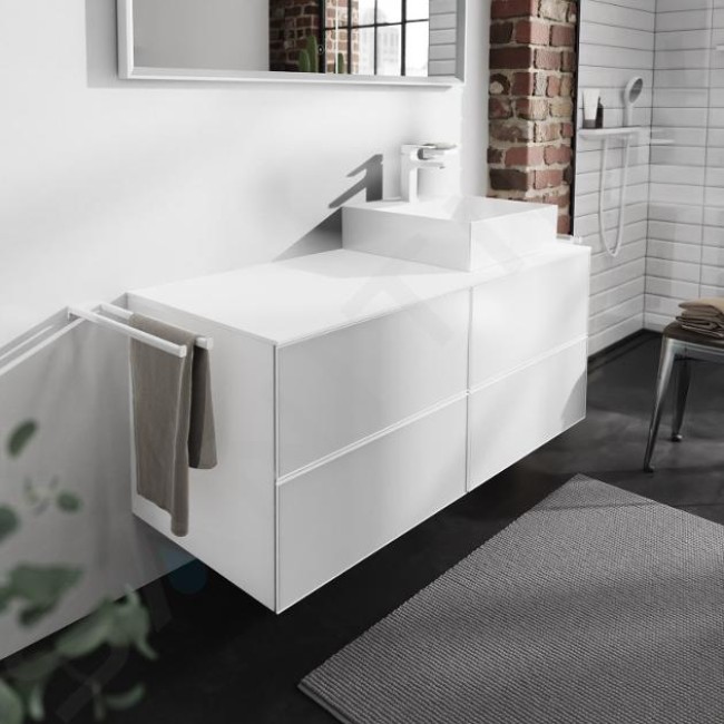 Консоль 1370/550 Xevolos E з вирізом зліва для встановлення накладної раковини, 54205700 Matt White