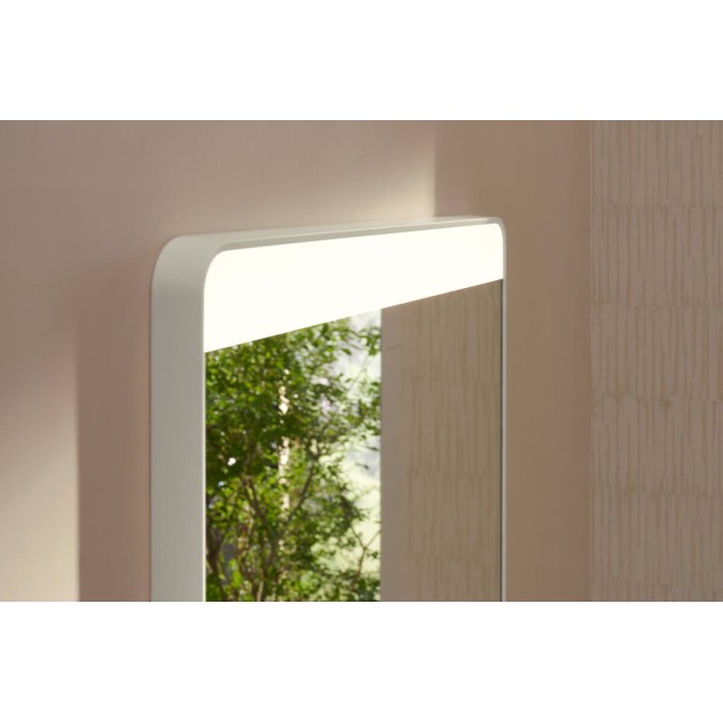 Зеркало Xarita Lite Q 500/700 с горизонтальным LED светильником, белый матовый 54956700