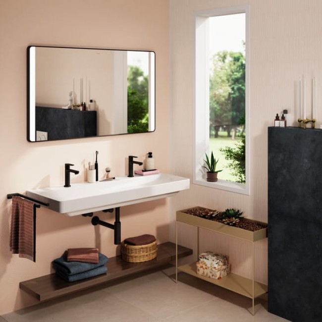 Зеркало Xarita Lite Q 1200/30 с боковой LED подсветкой и ИК-датчиком, черный матовый 54978670