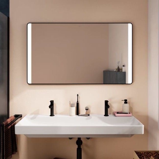 Зеркало Xarita Lite Q 1200/30 с боковой LED подсветкой и ИК-датчиком, черный матовый 54978670