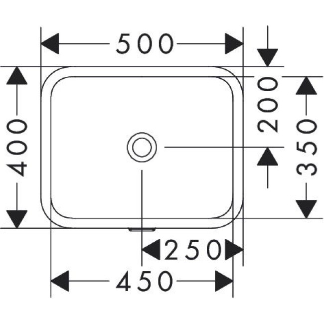 Умывальник 450/350 под столешницу с переливом hansgrohe Xuniva Q 60154450