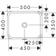 Умывальник 450/350 под столешницу с переливом hansgrohe Xuniva Q 60154450