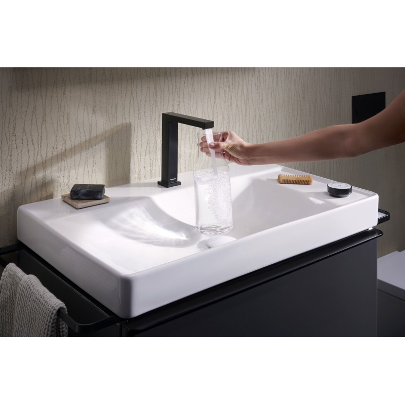 Умывальник 800/480 Xelu Q с полочкой справа, с двумя отверстиями под смеситель, без перелива, 60319450