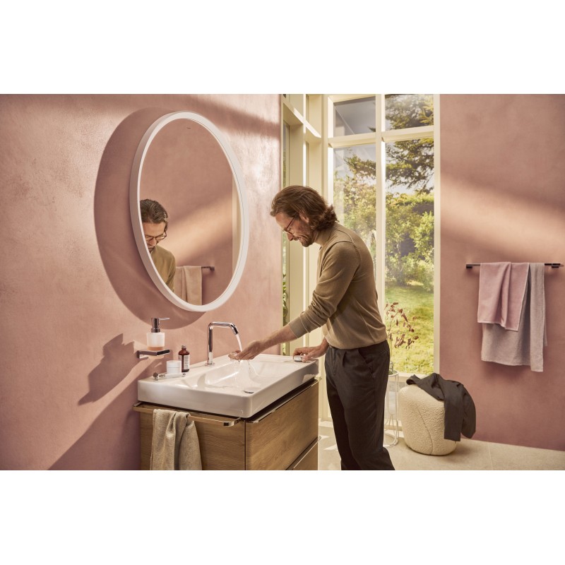 Умывальник 800/480 Xelu Q с полочкой справа, с двумя отверстиями под смеситель, без перелива, 60319450