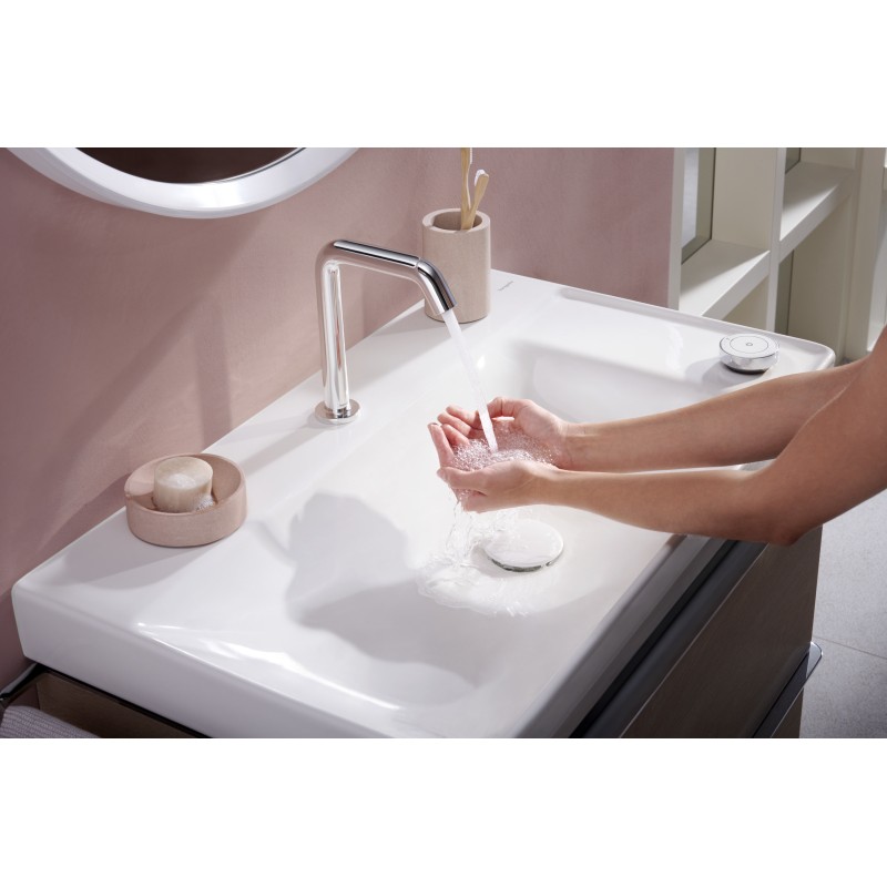 Умывальник 800/480 Xelu Q с полочкой справа, с двумя отверстиями под смеситель, без перелива, 60319450