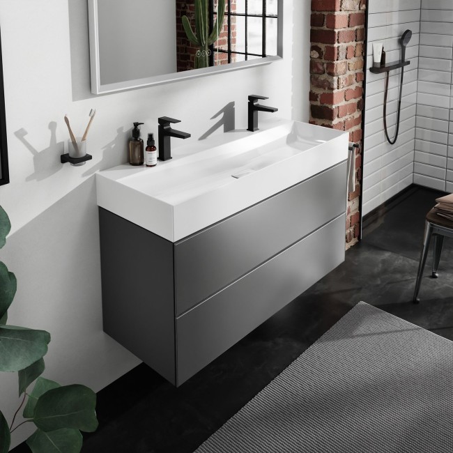 Накладний умивальник 1200/480 Xevolos E з двома отворами під змішувач, без переливу, 61106450 з покриттям SmartClean