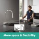 Змішувач hansgrohe Aquno Select M81 для кухонної мийки з висувним душем, хром 73837000