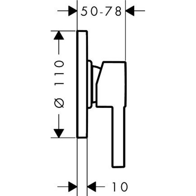 Змішувач hansgrohe Zesis S для душу прихованого монтажу, чорний матовий 74617670