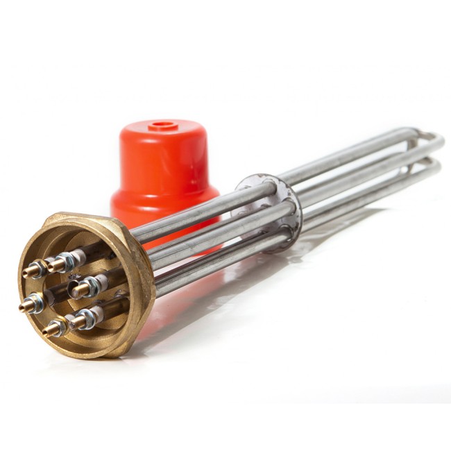 Блок тэнов 3000Вт крепление гайка латунная 2" L=250mm