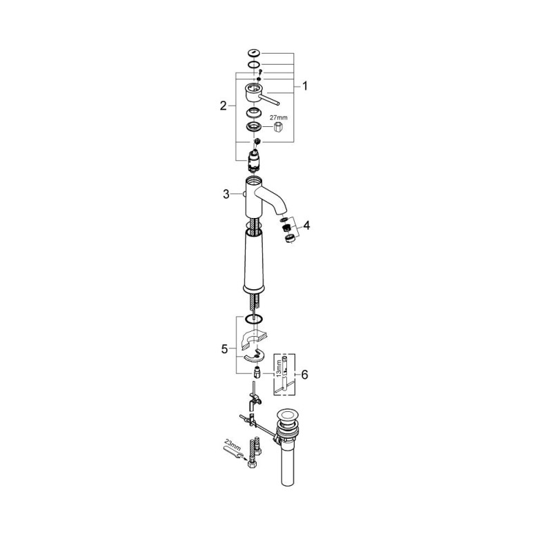 Grohe BauClassic Смеситель для умывальника  XL-Size (32868000)