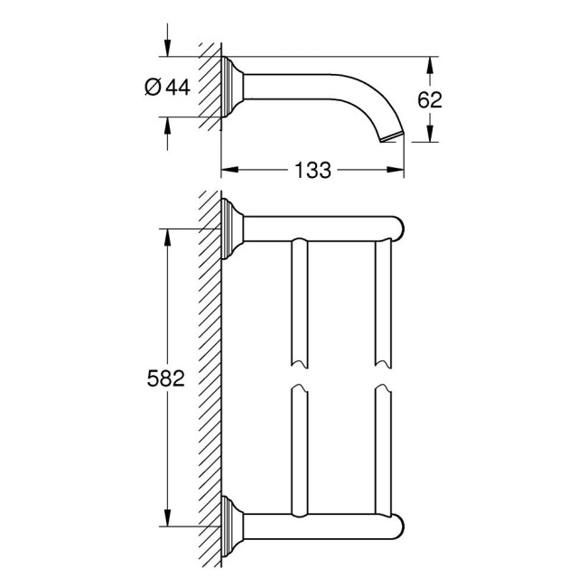 Grohe Essentials Authentic Держатель для полотенца, двойной (40654001)
