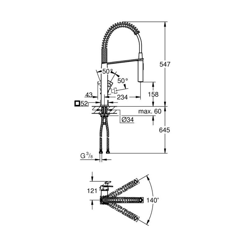 Grohe Eurocube Смеситель для мойки однорычажный (31395DC0)