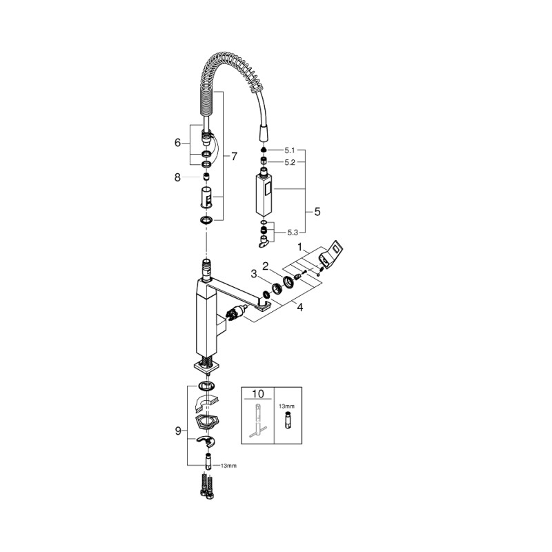 Grohe Eurocube Смеситель для мойки однорычажный (31395DC0)