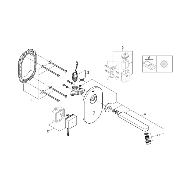 Grohe Euroeco Cosmopolitan E Инфракрасная электроника для раковины без смешивания (36273000)
