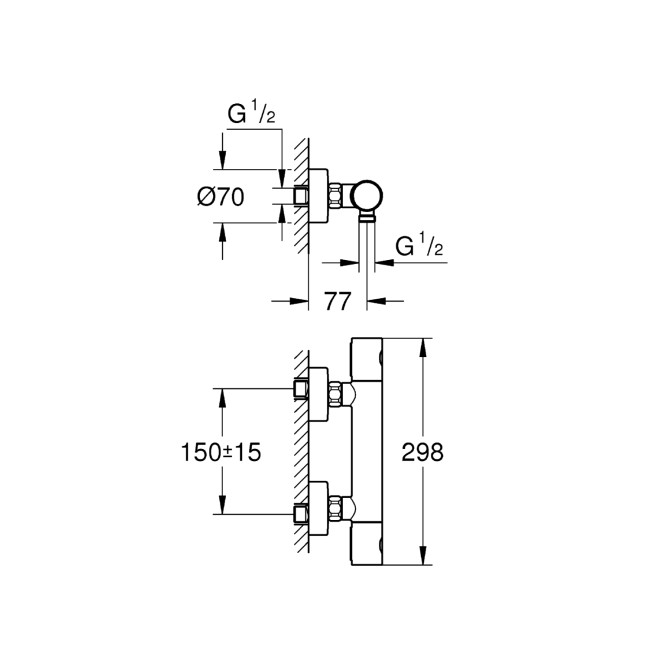 Grohe Grohtherm 1000 Cosmopolitan M Термостат для душа (34065002)