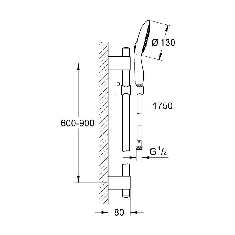 Grohe Power&Soul 130 Душевой гарнитур, 4+ режима струи (27738000)