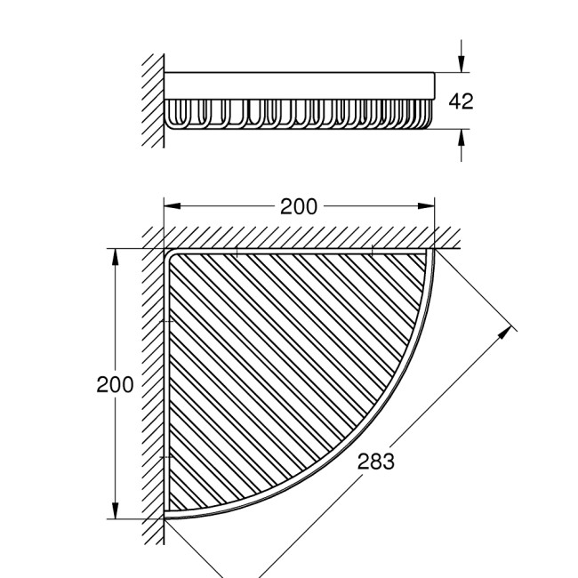 Grohe Selection Cube Велика кутова поличка-решітка (40809000)