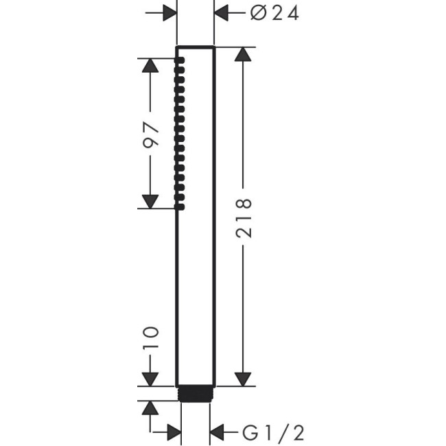 Ручной душ hansgrohe Pulsify S 1jet EcoSmart+, 24126340 черный матовый хром