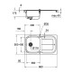 Grohe Комплект Мойка для кухни 860 x 500 мм + Eurosmart Однорычажный смеситель (31565SD0)