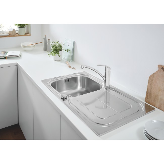 Grohe Комплект Мойка для кухни 860 x 500 мм + Eurosmart Однорычажный смеситель (31565SD0)