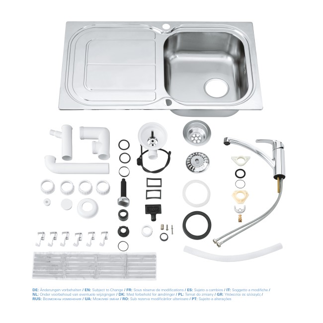 Grohe Комплект Мойка для кухни 860 x 500 мм + Eurosmart Однорычажный смеситель (31565SD0)