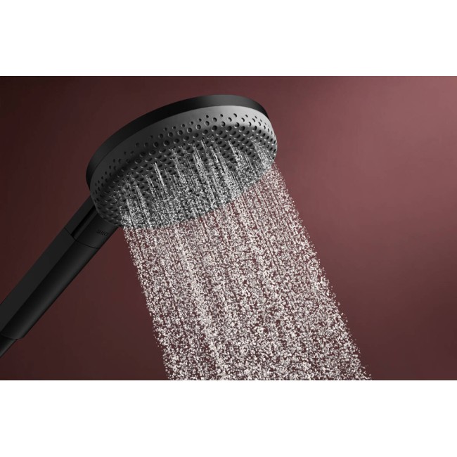 Душевой набор hansgrohe Raindance Alive Select S, Ecosmart 24602670 со стойкой Unica S Puro 65, черный матовый